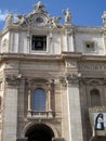 Beautiful view of the front of the Basilica of Saint Peter Rome Italy. An antique clock Royalty Free Stock Photo