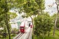 Beautiful view of the funicular at the resort town of Jounieh from Mount Harisa