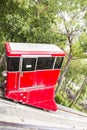 Beautiful view of the funicular at the resort town of Jounieh from Mount Harisa