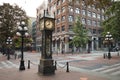 Beautiful view of Gastown Steam Clock in Vancouver Royalty Free Stock Photo