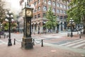 Beautiful view of Gastown Steam Clock in Vancouver Royalty Free Stock Photo