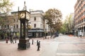 Beautiful view of Gastown Steam Clock in Vancouver