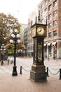 Beautiful view of Gastown Steam Clock in Vancouver Royalty Free Stock Photo