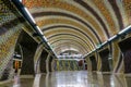 Beautiful view of Gellert subway metro's interior design in Hungary, Budapest