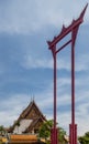 Beautiful view of The Giant Swing temple, a religious structure in Sao Chingcha Subdistrict, Phra Nakhon District, Bangkok, Thaila Royalty Free Stock Photo