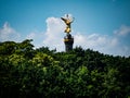 Beautiful view of the golden angel of the Berlin Victory Column Royalty Free Stock Photo