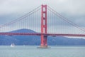 Beautiful view of the Golden Gate Bridge in San Francisco, pastel colors. Concept, travel, world attractions