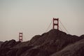 Beautiful view of the Golden Gate Bridge in San Francisco under the cloudy sly Royalty Free Stock Photo