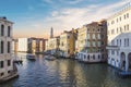 Beautiful view of the gondolas and the Grand Canal, Venice Royalty Free Stock Photo