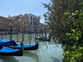 Beautiful view of gondolas on the water, Venice, Italy