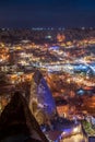 Beautiful view Goreme, Cappadocia, Turkey at night. Famous center of balloon fligths Royalty Free Stock Photo