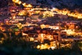 Beautiful view Goreme at night. Famous center of balloon flights. Cappadocia, Turkey