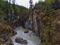 Beautiful view of gorge Marble Canyon in the Canadian Rocky Mountains in Kootenay National Park, British Columbia, Canada. Royalty Free Stock Photo