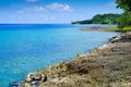 Beautiful view of a gorgeos blue water, San Andres Island in a sunny day in San Andres, Colombia Royalty Free Stock Photo