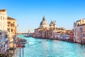 Beautiful view of Grand Canal and Basilica Santa Maria della Salute in Venice, Italy Royalty Free Stock Photo