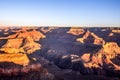 Beautiful view of the Grand Canyon in the light of the rising sun