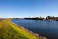 Beautiful view from the Grand Island road to the Sacramento River on a sunny day. Royalty Free Stock Photo