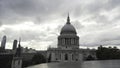 A beautiful view of the great dome of Saint Paul's Cathedral in the City of London. Action. St Paul's cathedral Royalty Free Stock Photo