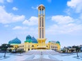 Beautiful view of the Great Mosque of Al-Karomah Martapura in Indonesia