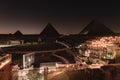 Beautiful View of The Great Pyramids of Giza at Night Royalty Free Stock Photo
