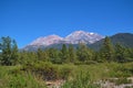 Beautiful view of the green valley with Mount Shasta in the background. California, USA. Royalty Free Stock Photo