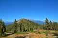 Beautiful view of the green valley with Mount Shasta in the background. California, USA. Royalty Free Stock Photo