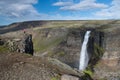 Beautiful view of Haifoss waterfall - Iceland