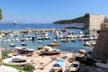 Dubrovnik, Croatia, June 2015. Beautiful view of the harbor and part of the fortress from an unexpected side.