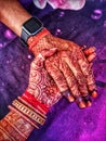 beautiful view of henna hands as a sign of love