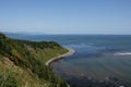 Beautiful view from high bank of Sea of Okhotsk. Sakhalin Island, Bayan Peninsula, Mordvinova Bay, Russia