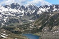 Beautiful view hiking in the Andorra Pyrenees Mountains in Ordino, near the Lakes of Tristaina