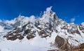 Beautiful view of the Himalayan mountains covered with snow Royalty Free Stock Photo