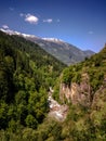 Beautiful view of Himalayan mountains on the trekking route to Kheerganga, Nakthan, Parvati valley, India Royalty Free Stock Photo
