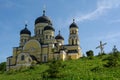 Beautiful view of Hincu Monastery in Moldavia in spring Royalty Free Stock Photo