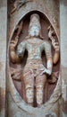 Statues of Hindu God. Sculptures of God idols carved in the walls of ancient Brihadeeswarar temple in Thanjavur, Tamilnadu. Royalty Free Stock Photo