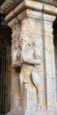 Statues of Hindu God. Sculptures of God idols carved in the walls of ancient Brihadeeswarar temple in Thanjavur, Tamilnadu. Royalty Free Stock Photo