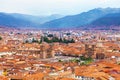 Beautiful view of hisric centre of Cusco or Cuzco city Royalty Free Stock Photo