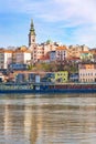 Beautiful view of the historic center of Belgrade on the banks of the Sava River, Serbia