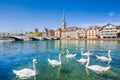 Historic city of Zurich with river Limmat, Switzerland Royalty Free Stock Photo