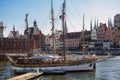 Beautiful view of historic port in Gdank, Poland