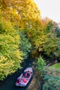 Beautiful view of the historic town of Colmar, also known as Little Venice, boat ride along traditional colorful houses on idyllic Royalty Free Stock Photo