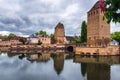 Beautiful view of the historic town of Strasbourg, colorful houses on idyllic river. Strasbourg, France Royalty Free Stock Photo