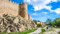 Beautiful view of the historic walls of Avila, Castilla y Leon, Royalty Free Stock Photo