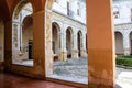 Beautiful view of an historical building with several archs in Xativa, Spain