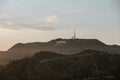 Beautiful view of a Hollywood sign at the sunset time Royalty Free Stock Photo