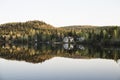 Beautiful view of houses on the Lake and Mountain Royalty Free Stock Photo