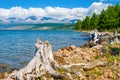 A beautiful view of the Hovsgol lake and the Eastern Sayan ridge. Mongolia