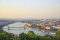 Beautiful view of the Hungarian Parliament and the chain bridge in Budapest, Hungary Royalty Free Stock Photo