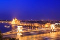 Beautiful view of the Hungarian Parliament and the chain bridge in the panorama of Budapest, Hungary Royalty Free Stock Photo