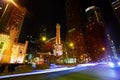 Illuminated Chicago Water Tower at night, USA Royalty Free Stock Photo